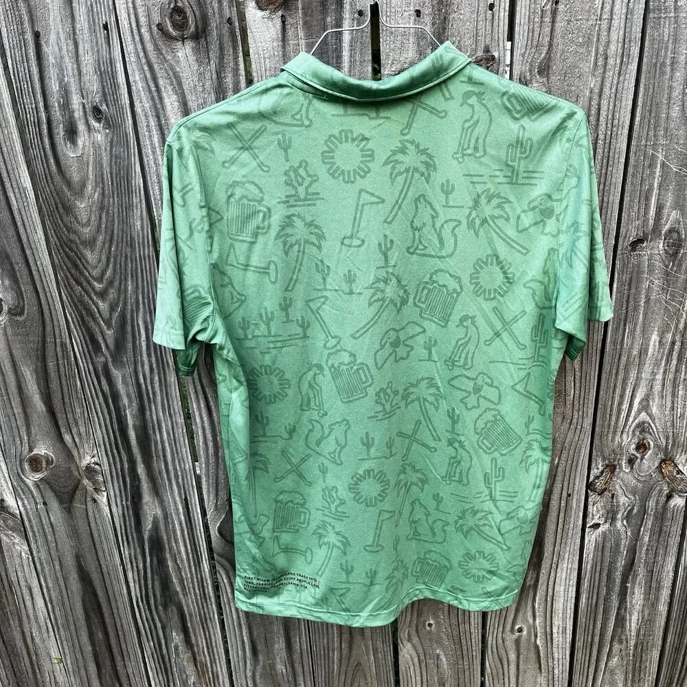 Puma X First Mile Golf Polo Mens Medium Green Desert Southwestern Performance